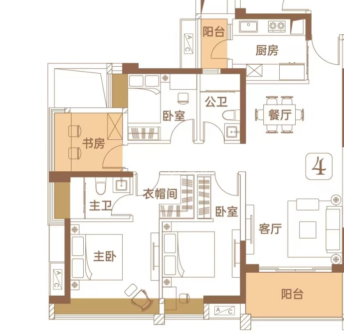 佳境康城臻贵园--建面 118m²