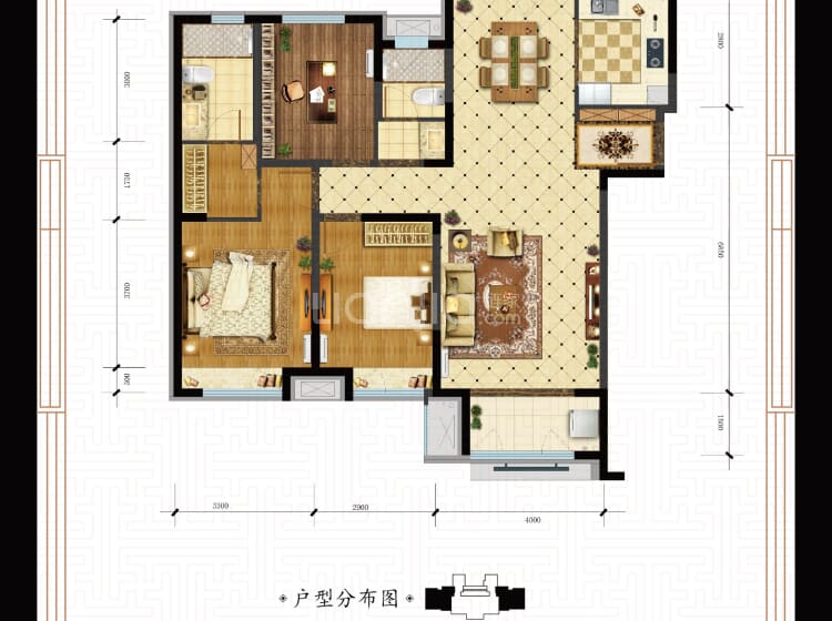 泰悦盛景高层h户型户型图(链家网)