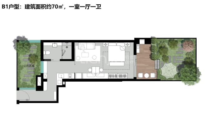 大理半山艾迪--建面 70m²