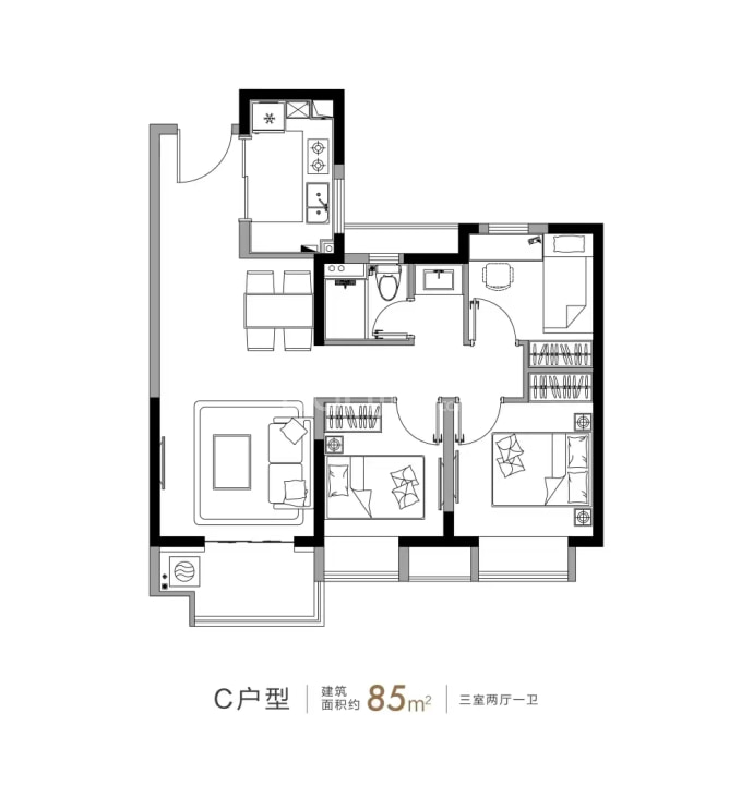 光明星城--建面 85m²