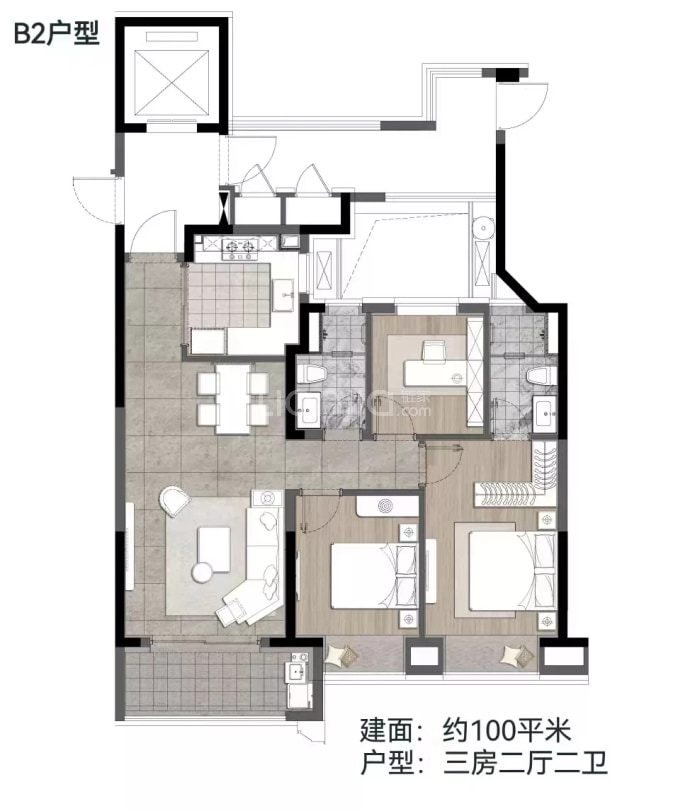 雅戈尔--建面 100m²