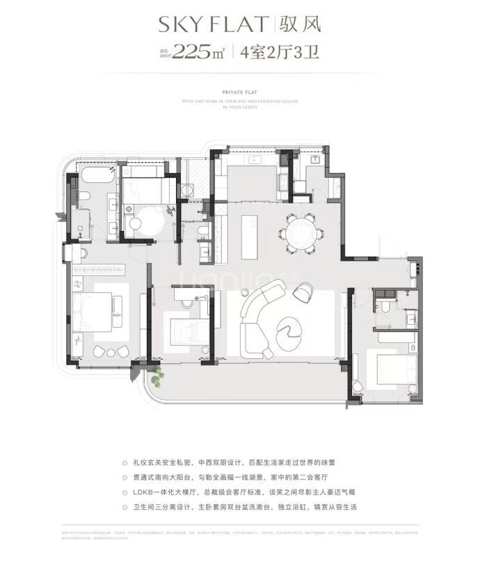 奥体潮鸣--建面 225m²