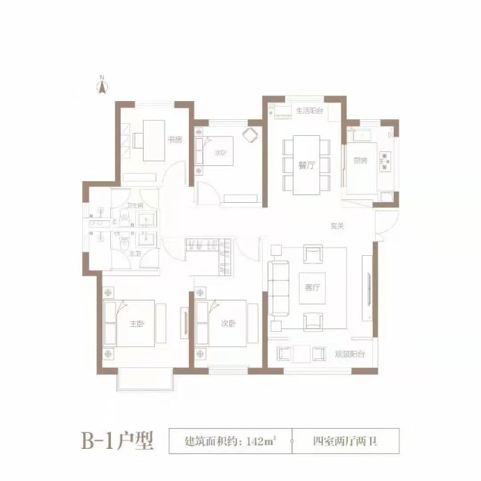 电建泷悦华庭--建面 142m²