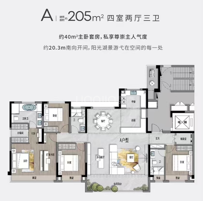 湖东道学府--建面 205m²