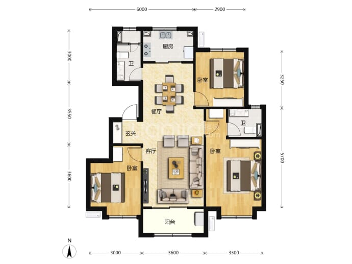 荣鼎奥莱天泰公元--建面 108m²