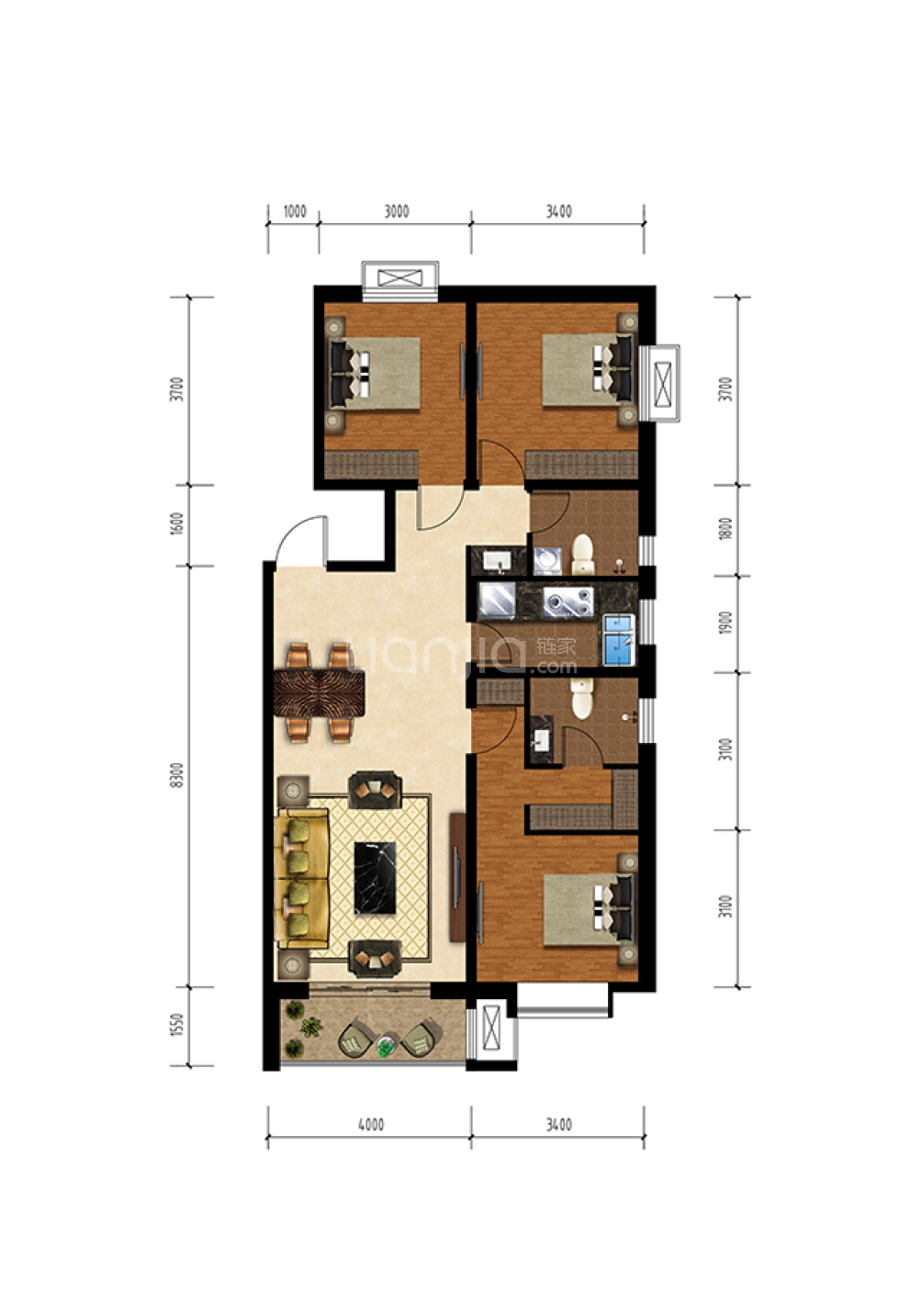 天鸿世家户型图(链家网)