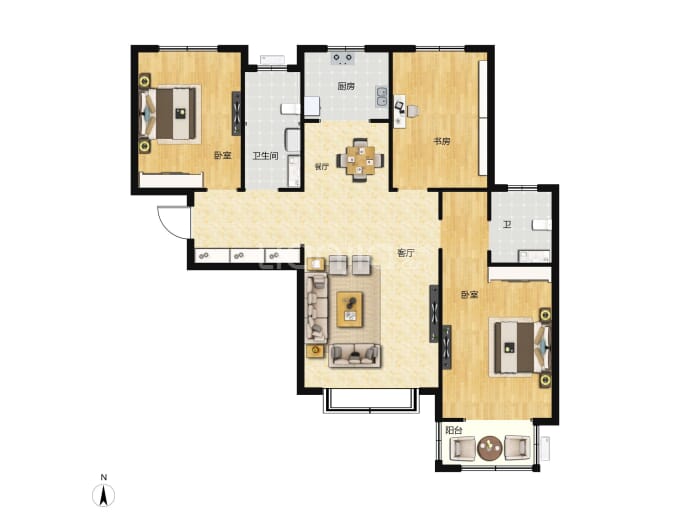 华瑞紫韵城--建面 137m²