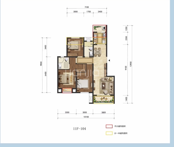 复地天府湾--建面 104m²