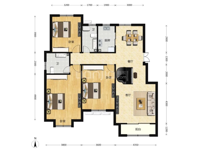 天津华侨城-汇涛苑--建面 132m²