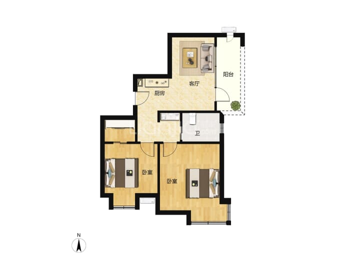 三木空港小镇璟云--建面 80.14m²