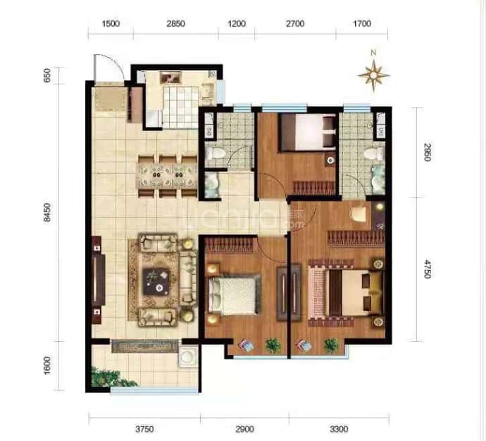 中国中铁·诺德城--建面 115m²