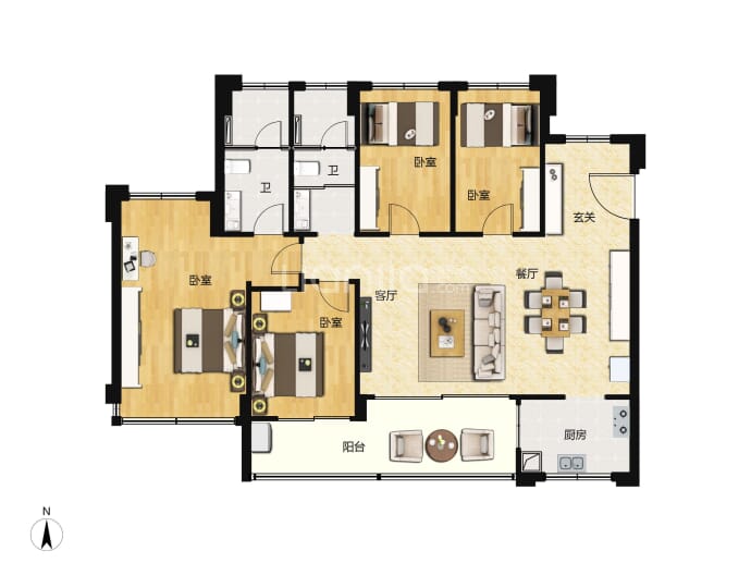 万科都会四季花园--建面 115m05