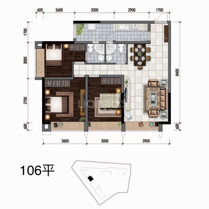 蔚蓝学府--建面 106m²