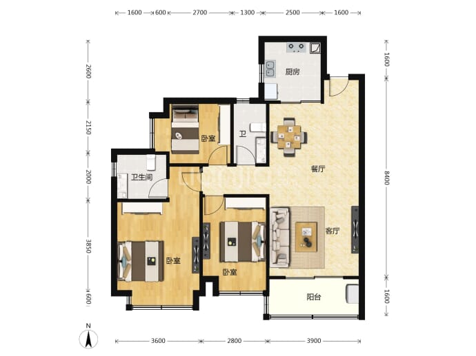 香江悦湖春天--建面 97m²