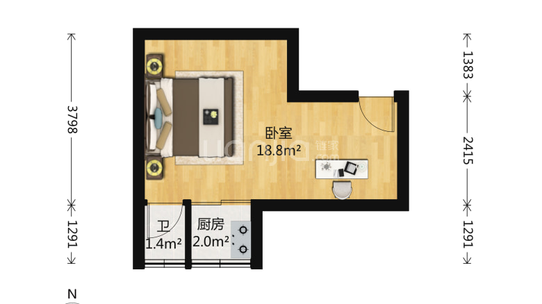 环宇花园 温馨大一房一厅 家电齐