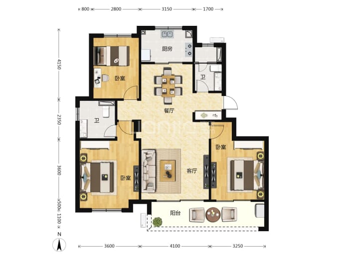 杭房首望澜翠府--建面 112m²