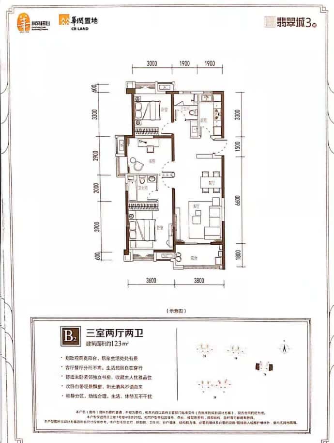 华润翡翠城--建面 123m²