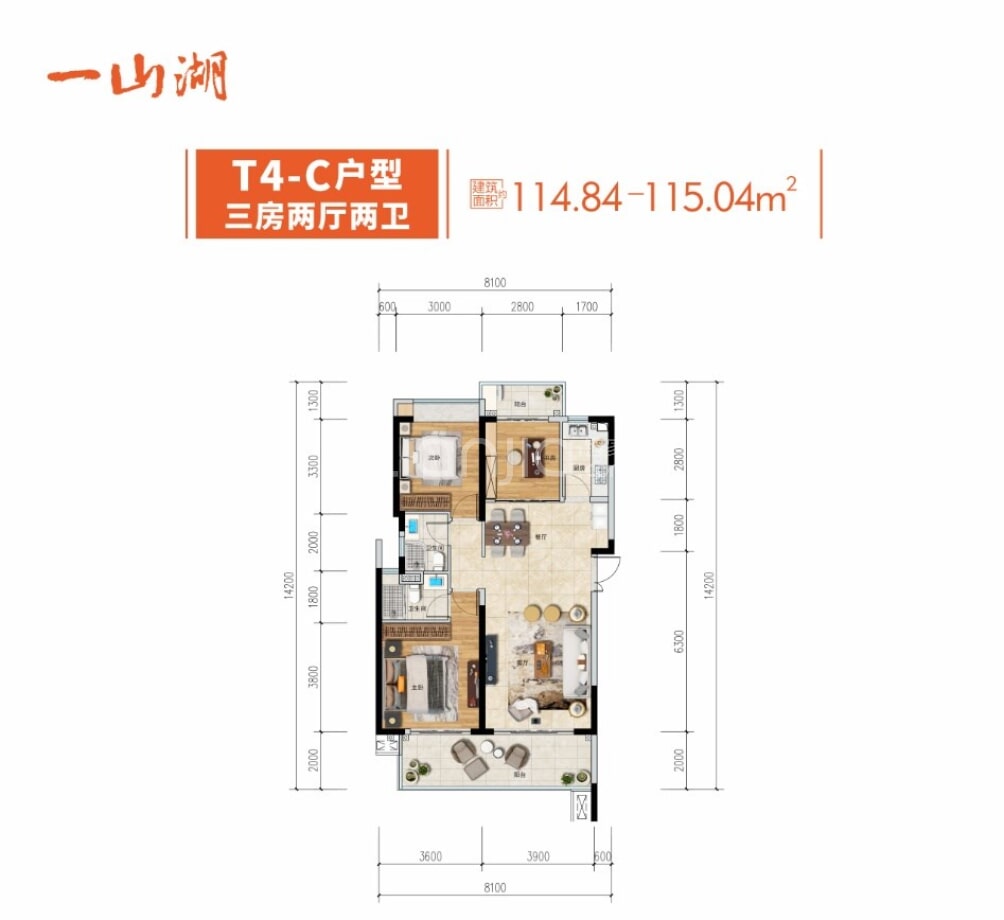 三亚一山湖户型图(链家网)