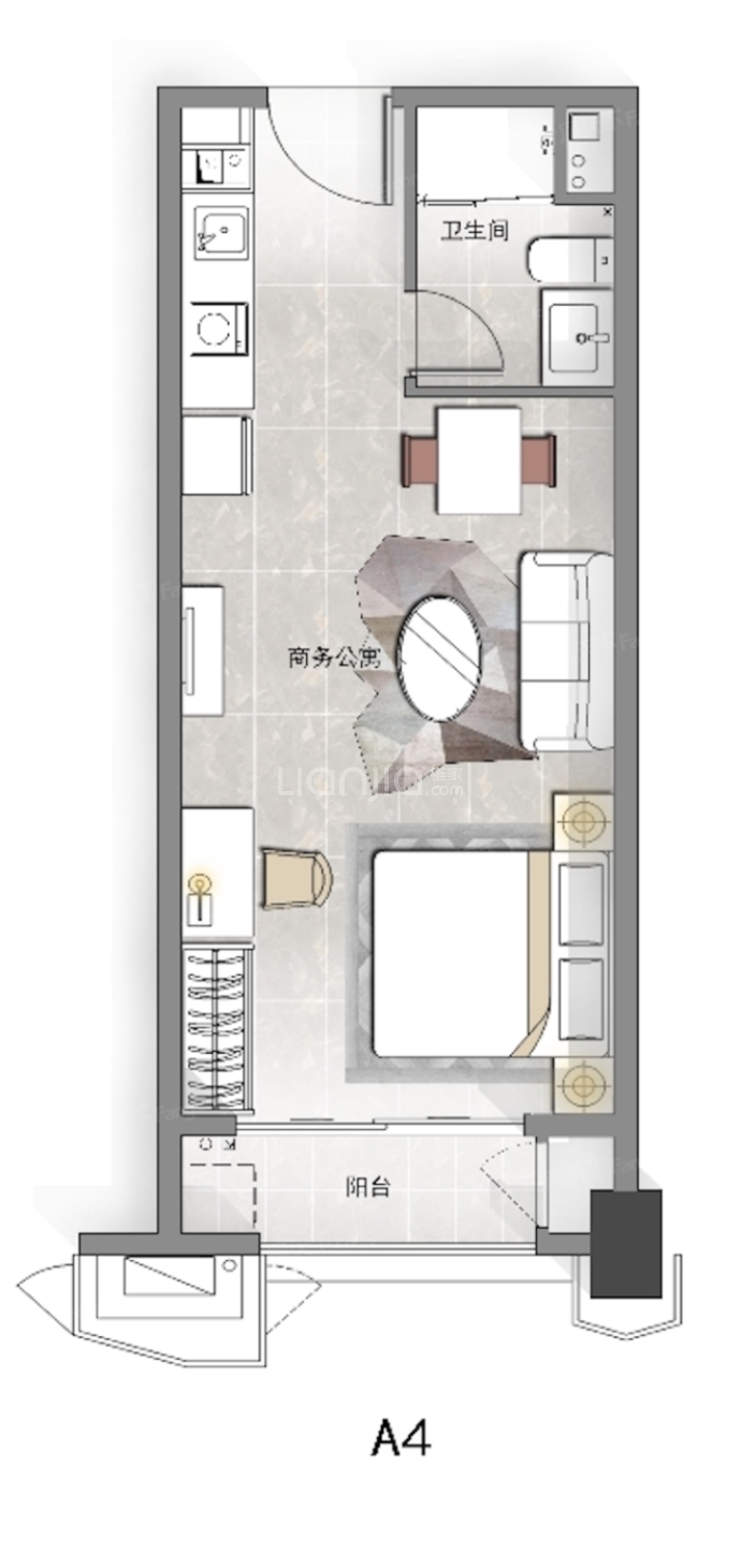 复兴世纪大厦--建面 54.17m²