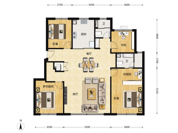 璞瑅润府--建面 136m²