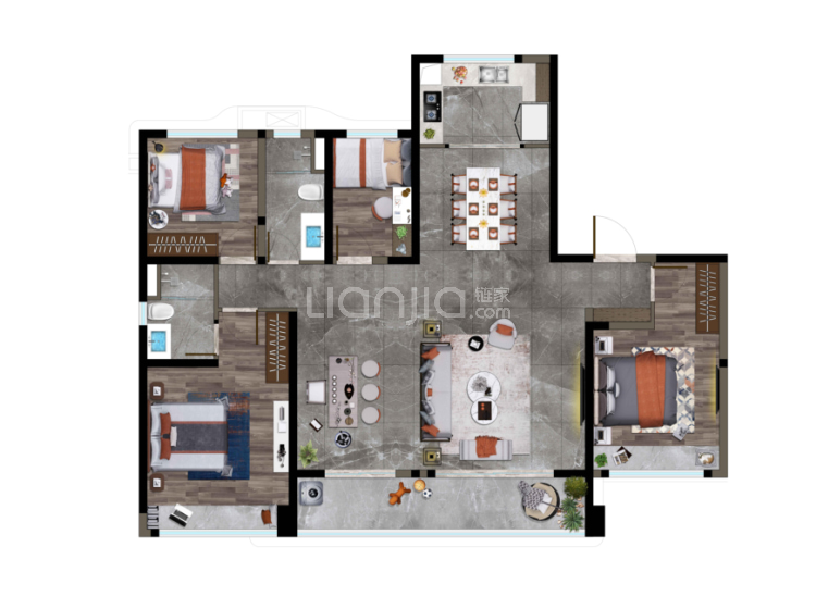 阳光城·佛山半岛168㎡户型户型图(链家网)