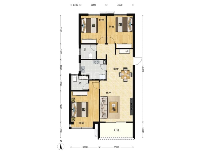 万合府--建面 114m²