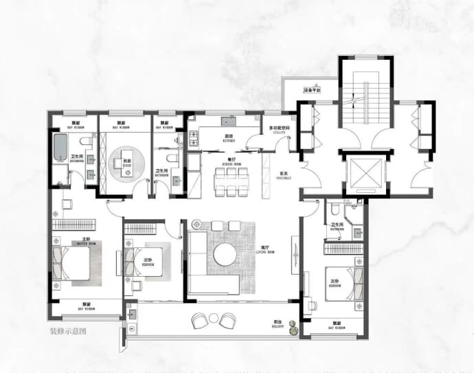 熙和风雅阁--建面 183m²