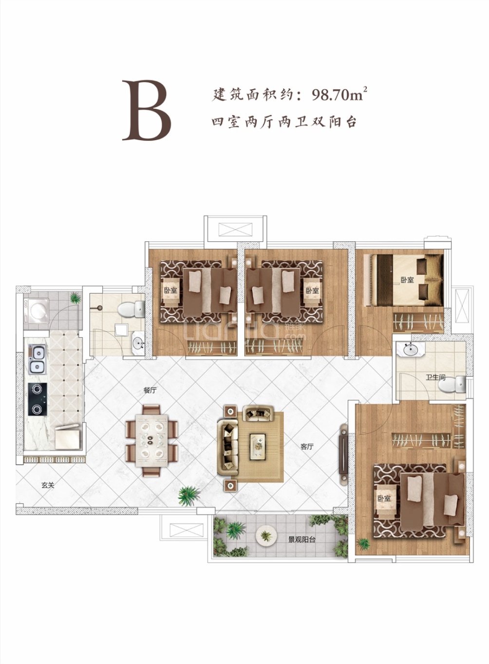 万景进园汇户型图(链家网)