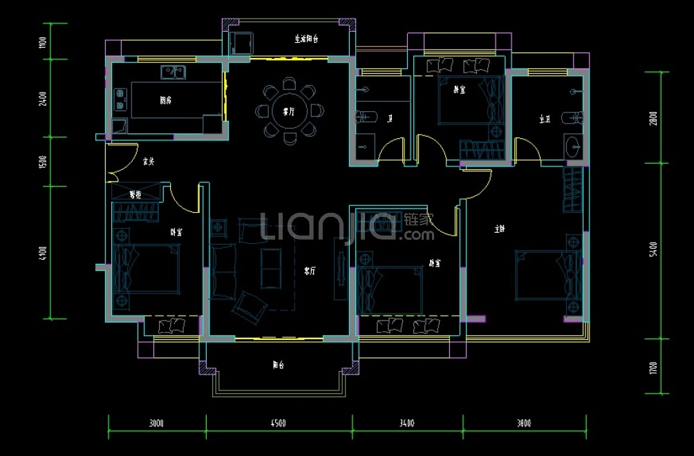 名居广场户型图(链家网)