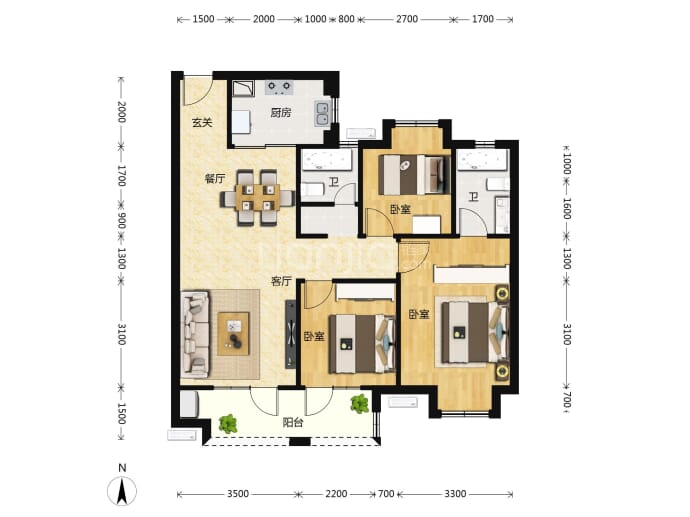 坤合云海城--建面 109m²