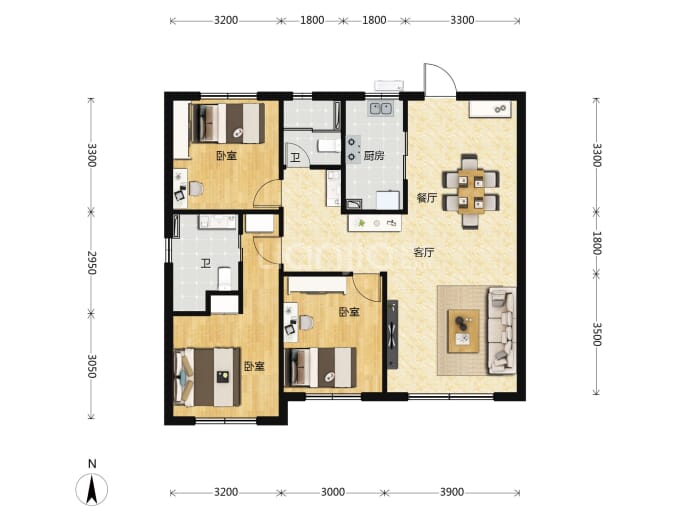 米兰颂二期--建面 108m²