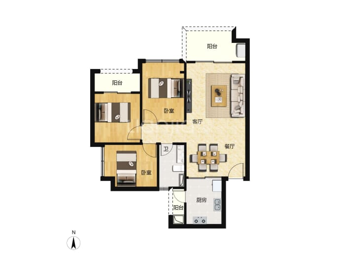 锦顺名居--建面 81m²