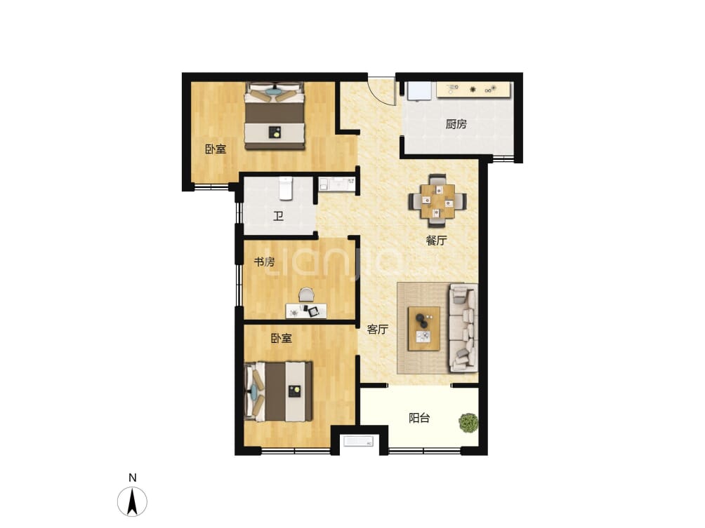 保利中心华府户型图(链家网)