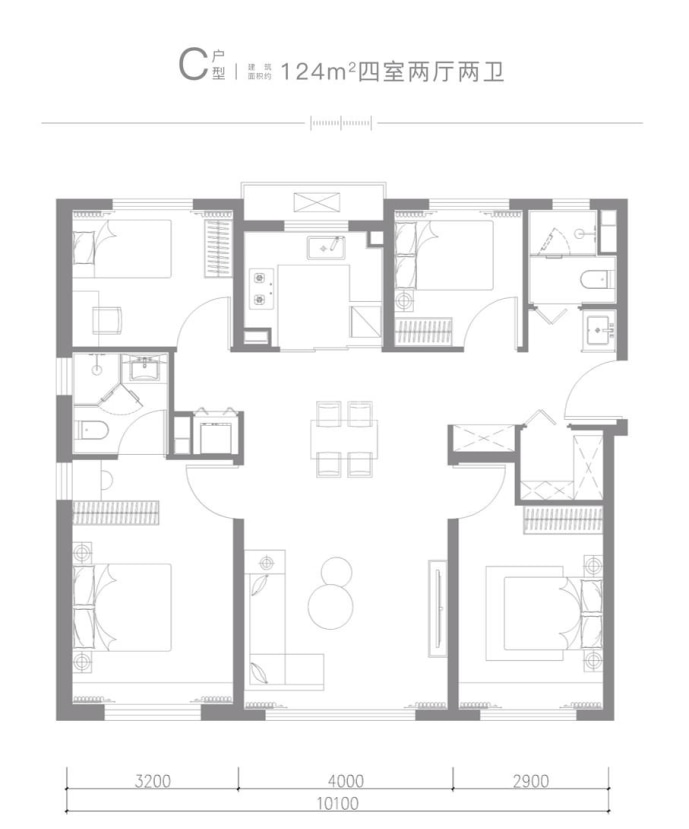 华曦府--建面 124m²