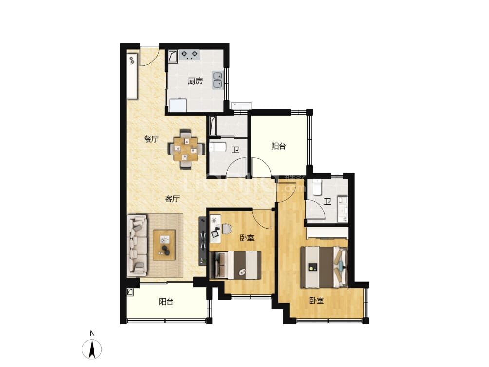 新希望悦珑湾户型图(链家网)