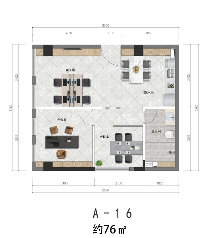 金悦汇--建面 76m²