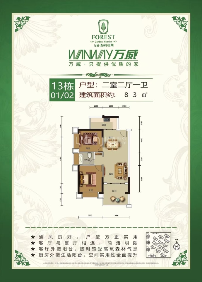 万威森林园二期--建面 83m²