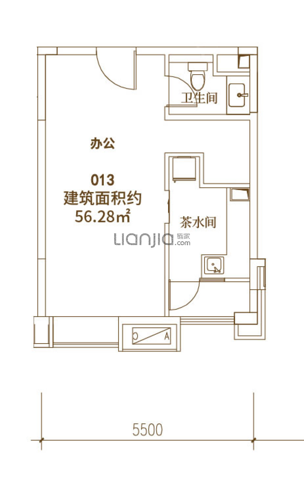 恒大御景半岛商务办公楼户型图(链家网)