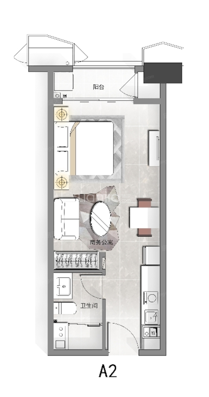 复兴世纪大厦--建面 48.5m²