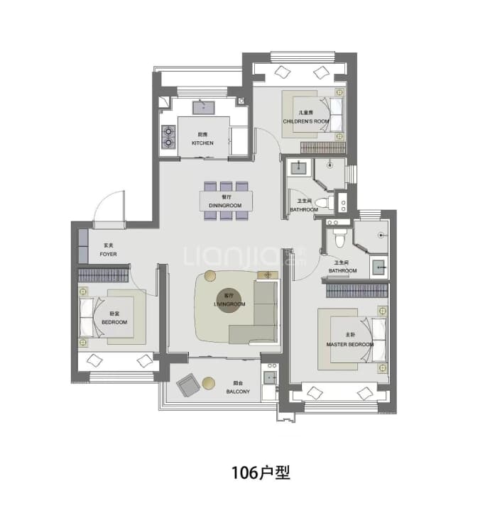 浦发唐城二期--建面 106m²