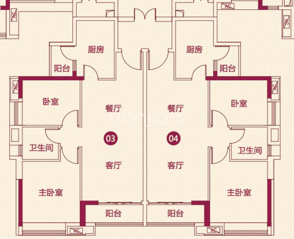 珠江嘉园户型图(链家网)