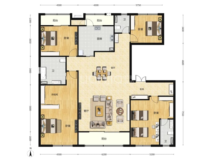 光谷创新天地（四期）4室2厅3卫户型图