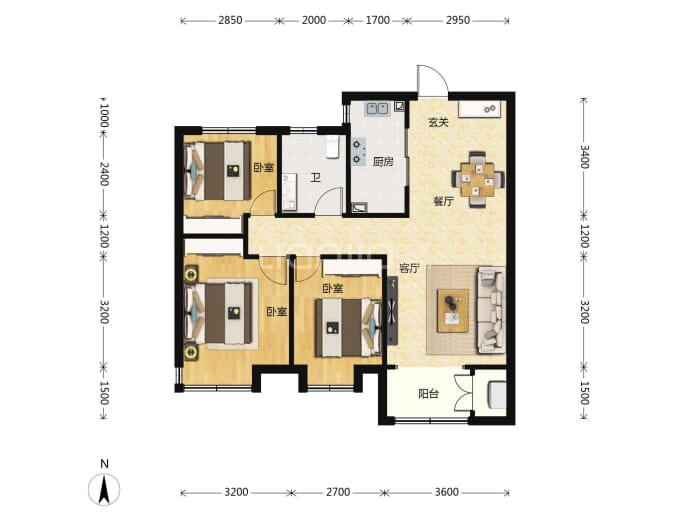 保利滨河上院--建面 102m²