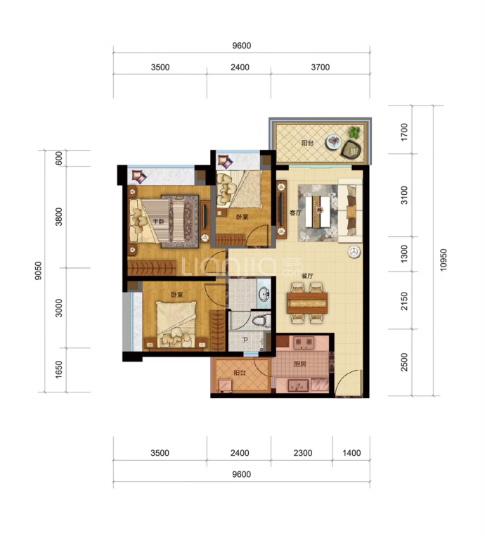 雅居乐西双林语--建面 90m²