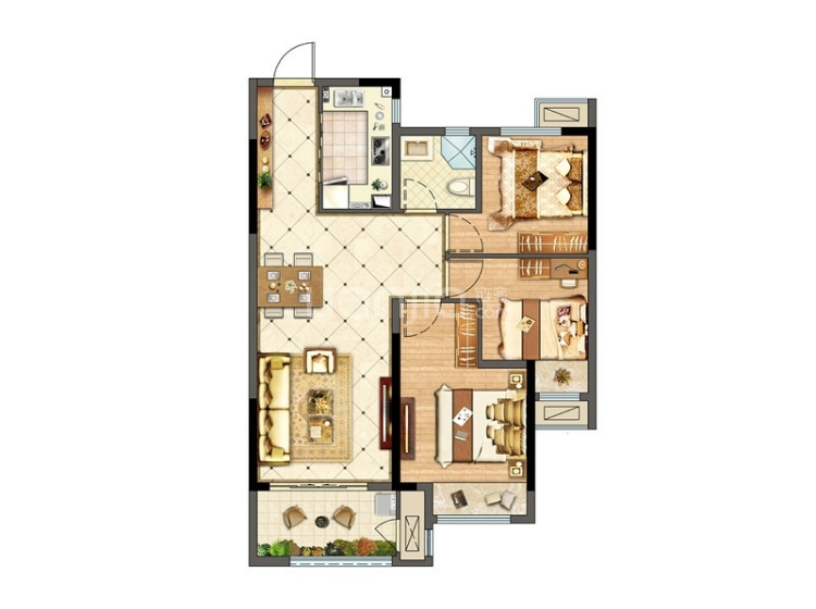 绿都澜湾2#c1户型户型图(链家网)