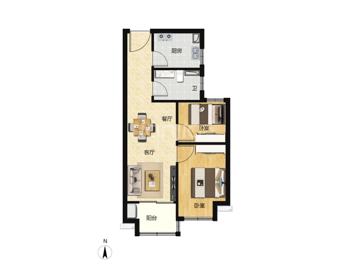 润泓锦园--建面 60m²