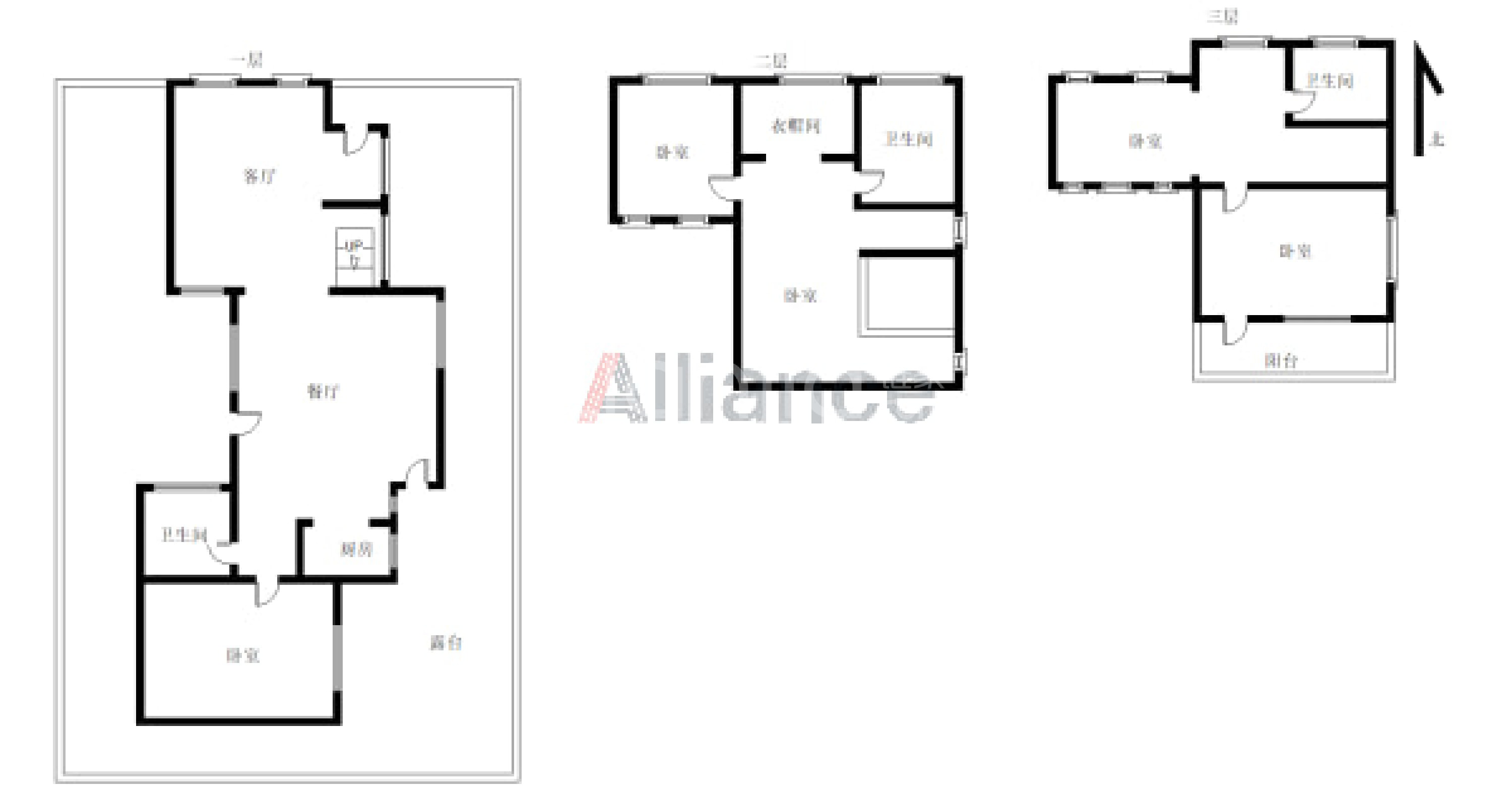 联排边户 带大院子 房本满 户型方正-户型图