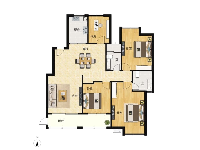 马鞍山一号公馆--建面 135.24m²