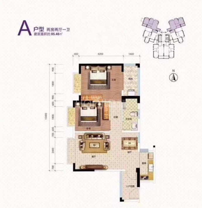 天悦国际--建面 85.48m²