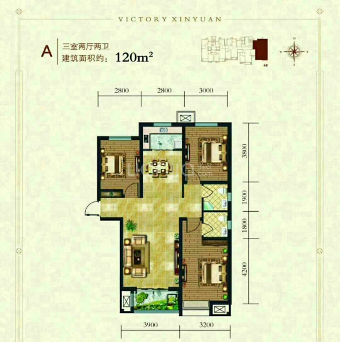 胜利馨苑--建面 120m²